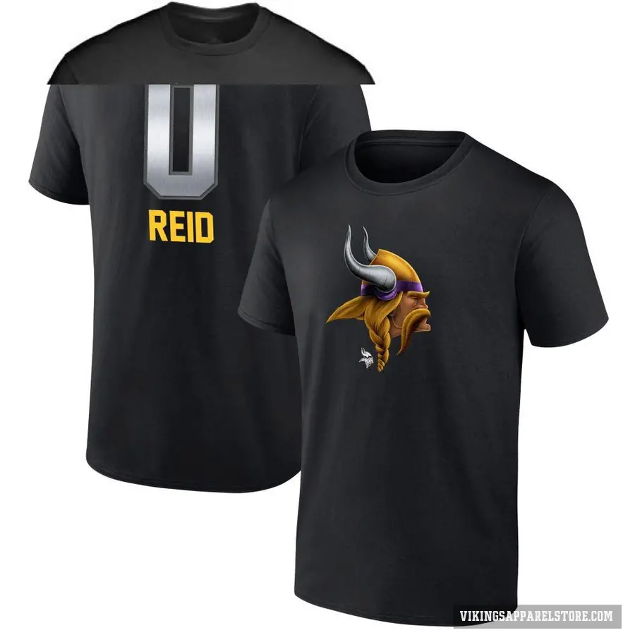 Men's ＃0 Trevor Reid Minnesota Vikings Black Midnight Mascot T-Shirt
