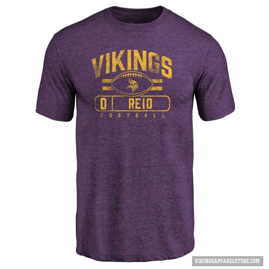 Men's ＃0 Trevor Reid Minnesota Vikings Purple Flanker T-Shirt