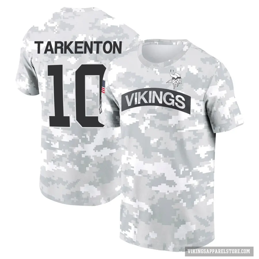 Men's ＃10 Fran Tarkenton Minnesota Vikings Camo Arctic 2024 Salute to Service Performance T-Shirt