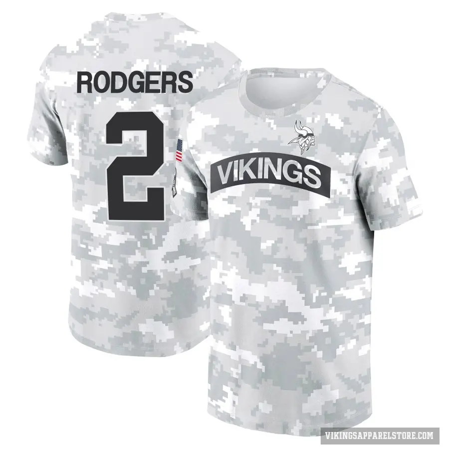 Men's ＃2 Isaiah Rodgers Minnesota Vikings Camo Arctic 2024 Salute to Service Performance T-Shirt