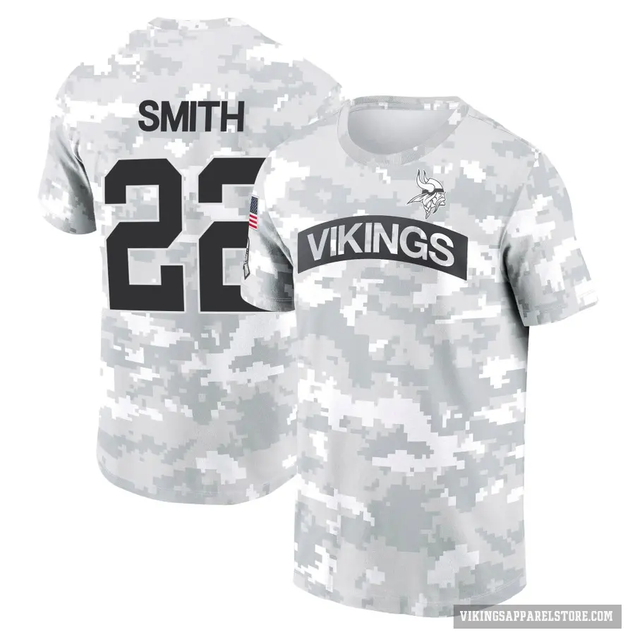 Men's ＃22 Harrison Smith Minnesota Vikings Camo Arctic 2024 Salute to Service Performance T-Shirt
