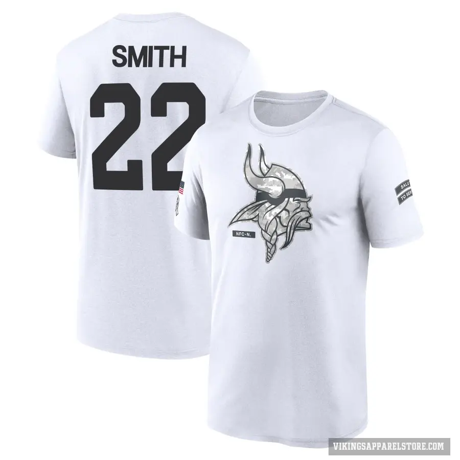 Men's ＃22 Harrison Smith Minnesota Vikings White 2024 Salute to Service Performance T-Shirt