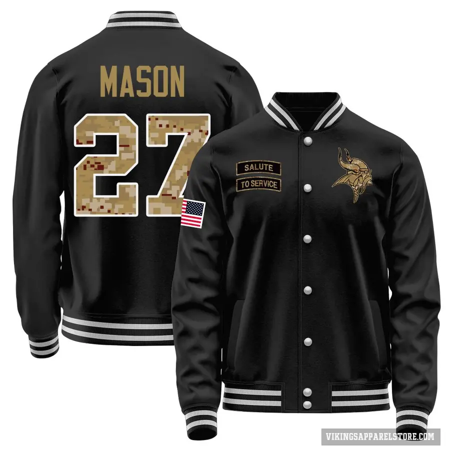 Men's ＃27 Jordan Mason Minnesota Vikings Black Salute to Service Sideline Performance Jacket