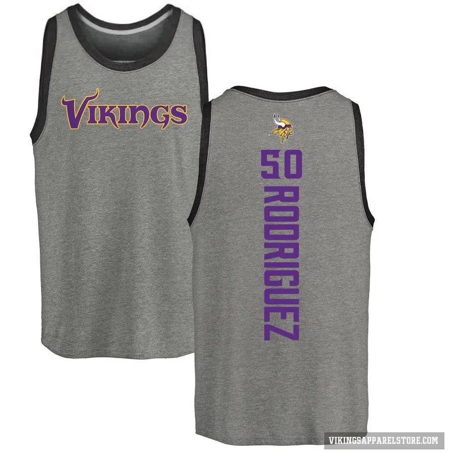 Men's ＃50 Levi Drake Rodriguez Minnesota Vikings Ash Backer Tank Top