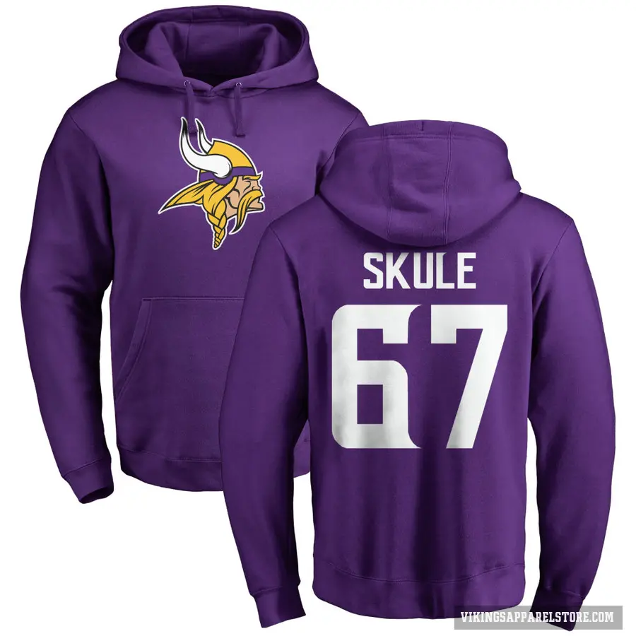 Men's ＃67 Justin Skule Minnesota Vikings Purple Pro Line Logo Pullover Hoodie