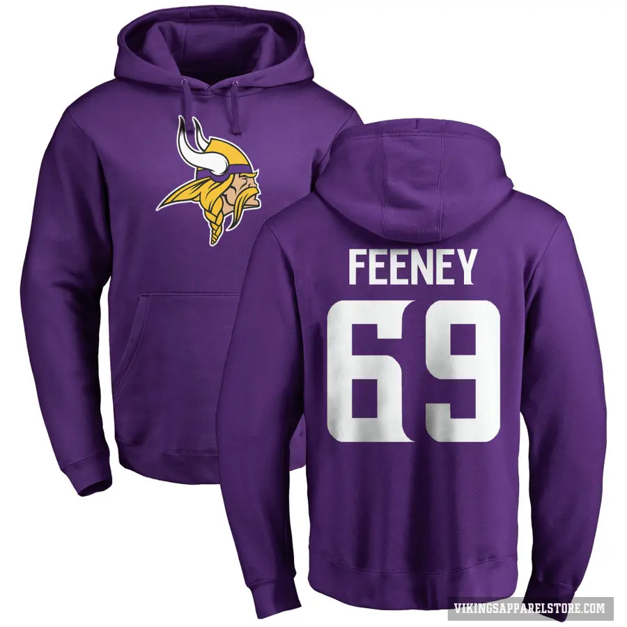 Men's ＃69 Dan Feeney Minnesota Vikings Purple Pro Line Logo Pullover Hoodie