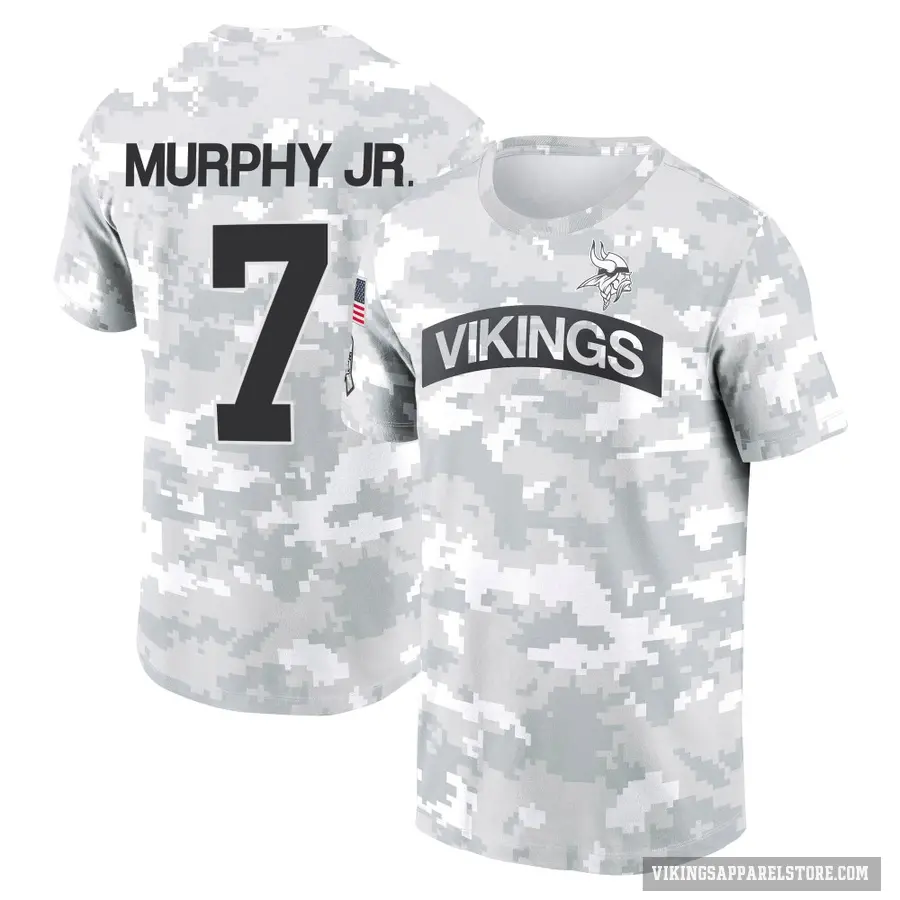 Men's ＃7 Byron Murphy Jr. Minnesota Vikings Camo Arctic 2024 Salute to Service Performance T-Shirt
