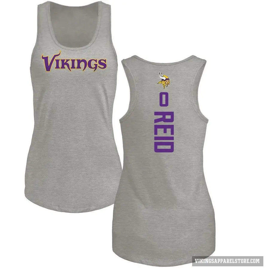 Women's ＃0 Trevor Reid Minnesota Vikings Ash Backer Tank Top