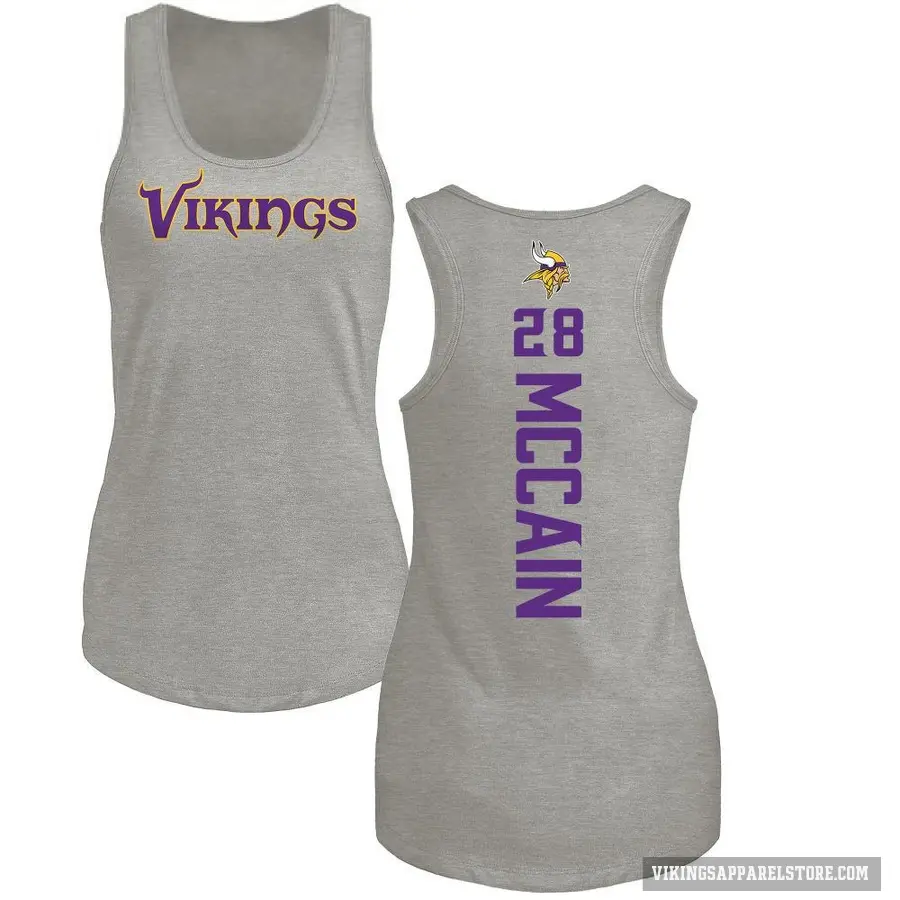 Women's ＃28 Bobby McCain Minnesota Vikings Ash Backer Tank Top