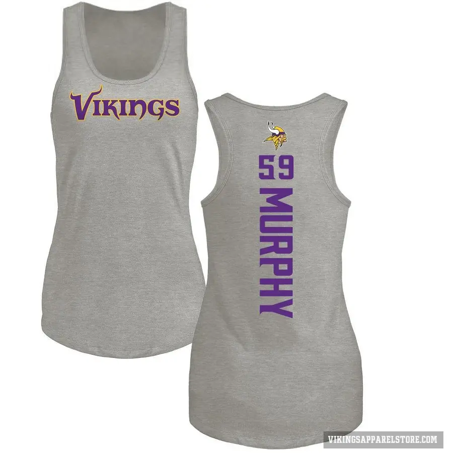 Women's ＃59 Gabriel Murphy Minnesota Vikings Ash Backer Tank Top