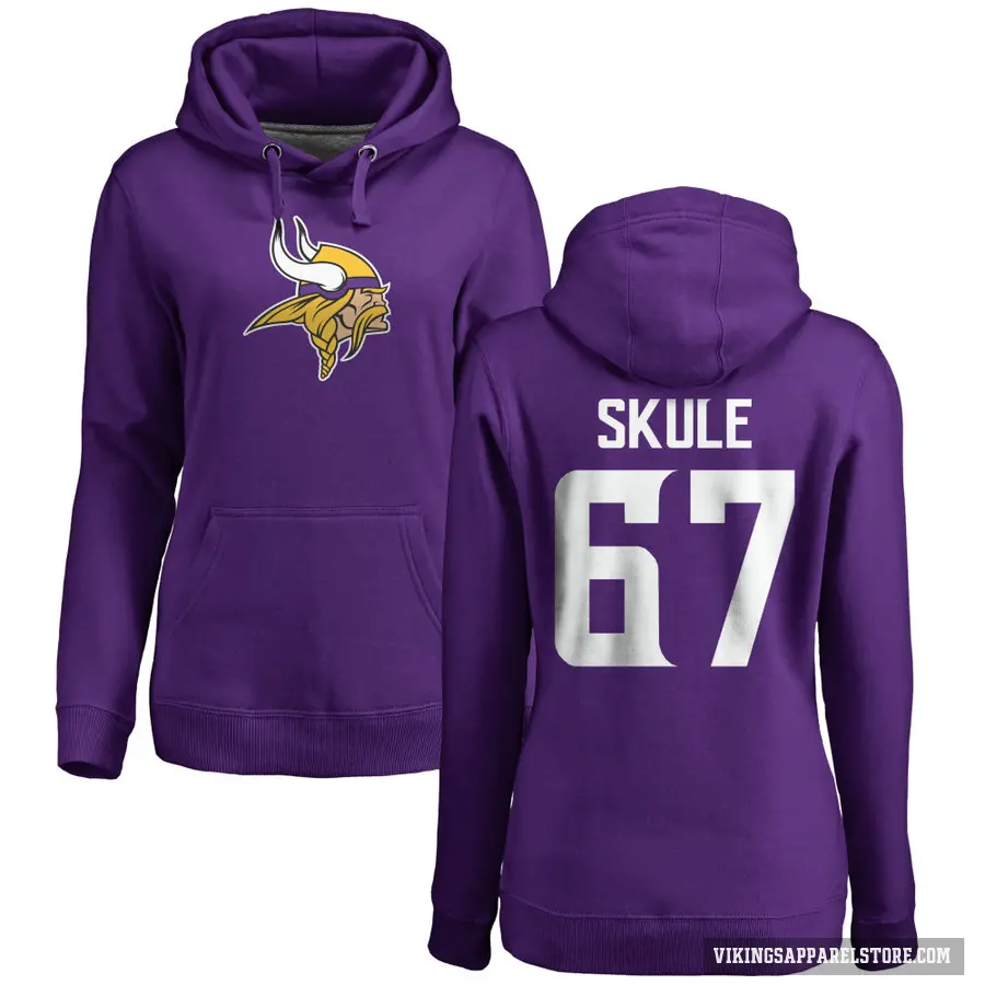 Women's ＃67 Justin Skule Minnesota Vikings Purple Pro Line Logo Pullover Hoodie