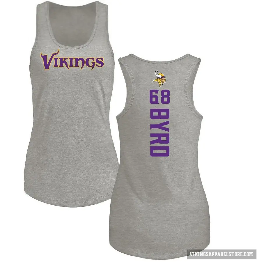 Women's ＃68 Henry Byrd Minnesota Vikings Ash Backer Tank Top