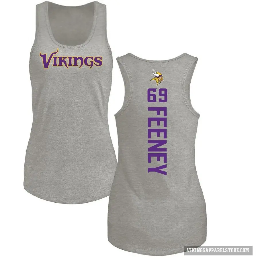 Women's ＃69 Dan Feeney Minnesota Vikings Ash Backer Tank Top