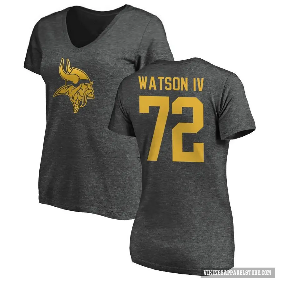 Women's ＃72 Leroy Watson IV Minnesota Vikings Ash One Color T-Shirt
