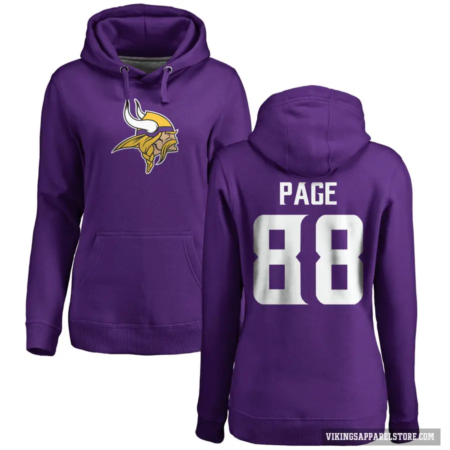 Women's ＃88 Alan Page Minnesota Vikings Purple Pro Line Logo Pullover Hoodie