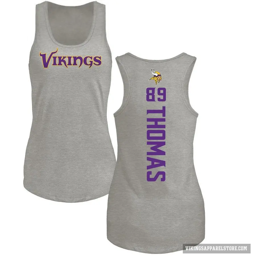 Women's ＃89 Thayer Thomas Minnesota Vikings Ash Backer Tank Top