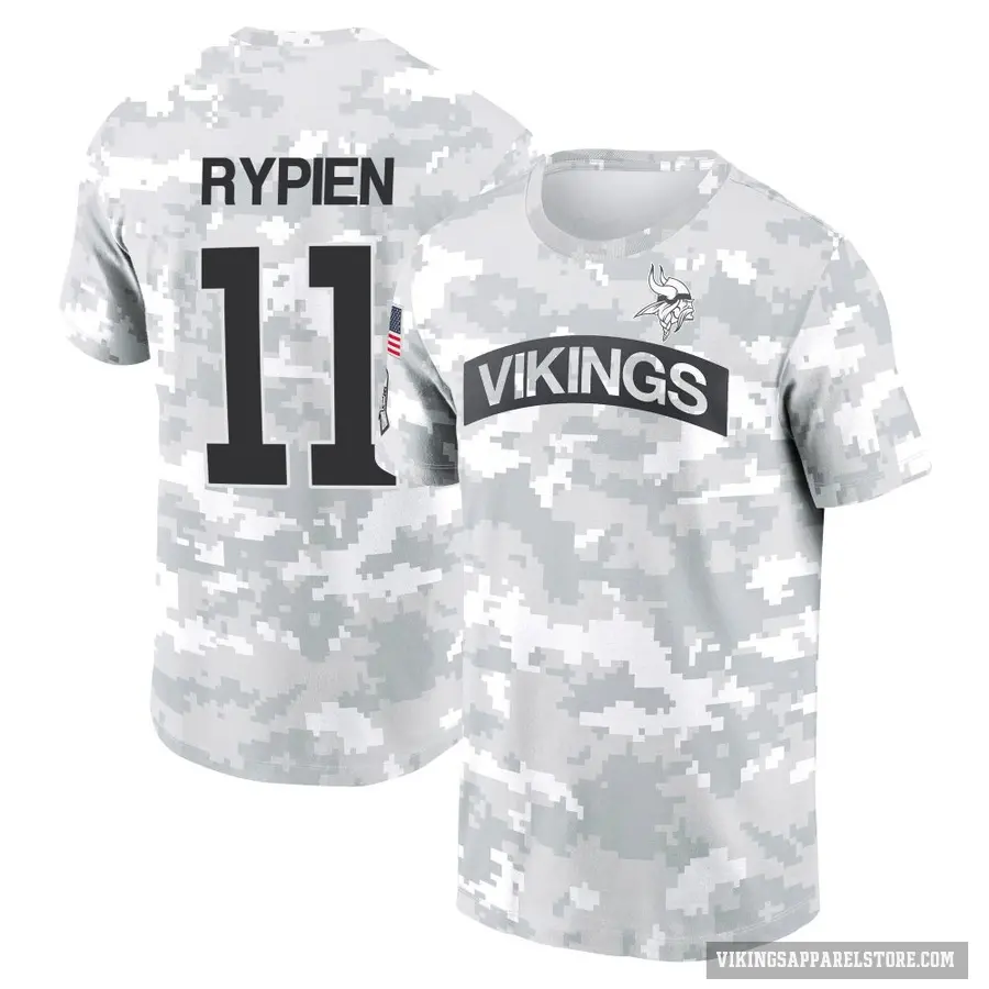 Youth ＃11 Brett Rypien Minnesota Vikings Camo Arctic 2024 Salute to Service Performance T-Shirt