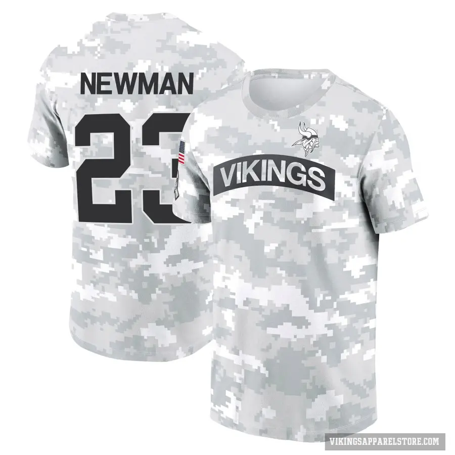 Youth ＃23 Terence Newman Minnesota Vikings Camo Arctic 2024 Salute to Service Performance T-Shirt