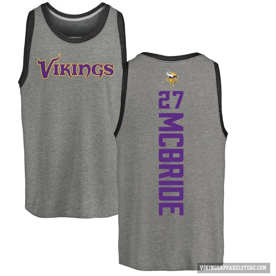 Youth ＃27 DeWayne McBride Minnesota Vikings Ash Backer Tank Top