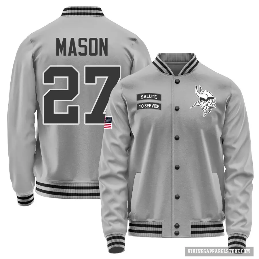 Youth ＃27 Jordan Mason Minnesota Vikings Gray Salute to Service Performance Jacket