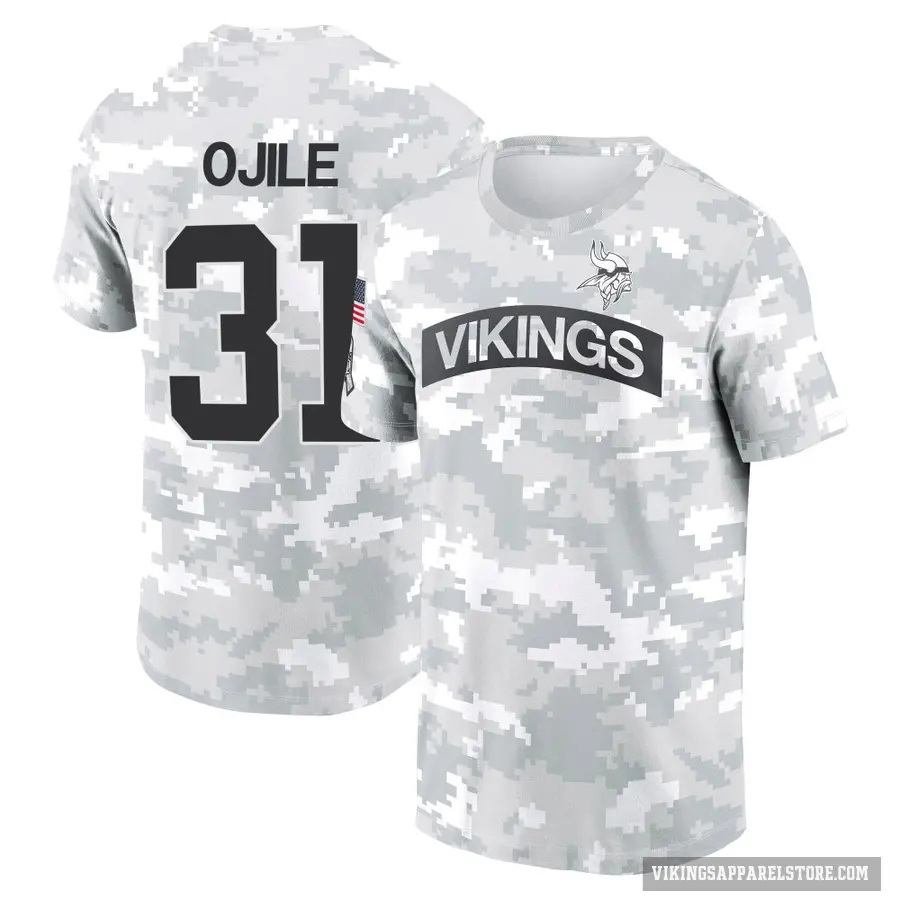 Youth ＃31 Zach Ojile Minnesota Vikings Camo Arctic 2024 Salute to Service Performance T-Shirt