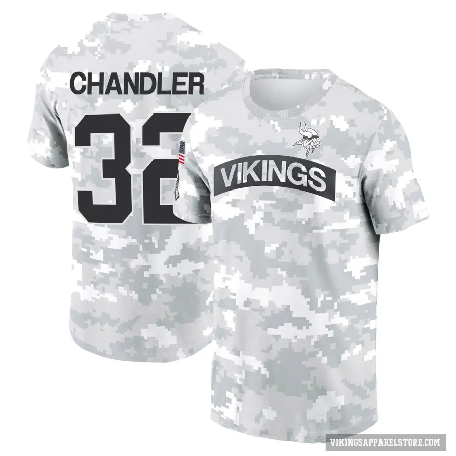 Youth ＃32 Ty Chandler Minnesota Vikings Camo Arctic 2024 Salute to Service Performance T-Shirt