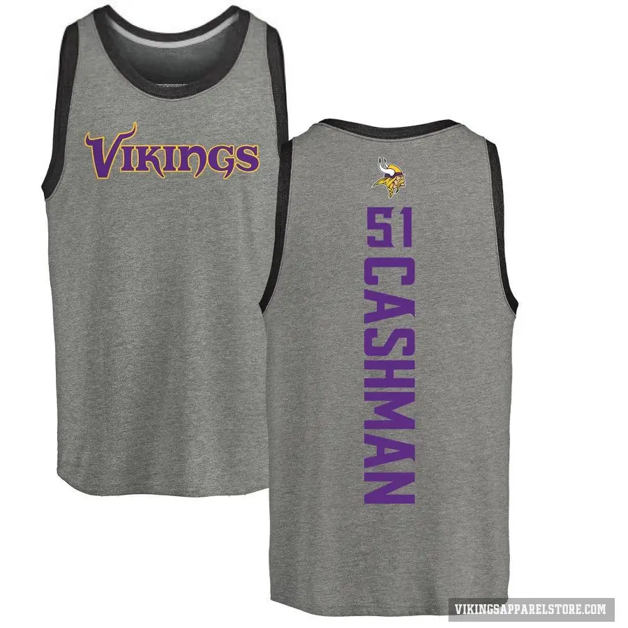 Youth ＃51 Blake Cashman Minnesota Vikings Ash Backer Tank Top
