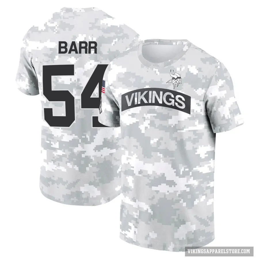 Youth ＃54 Anthony Barr Minnesota Vikings Camo Arctic 2024 Salute to Service Performance T-Shirt