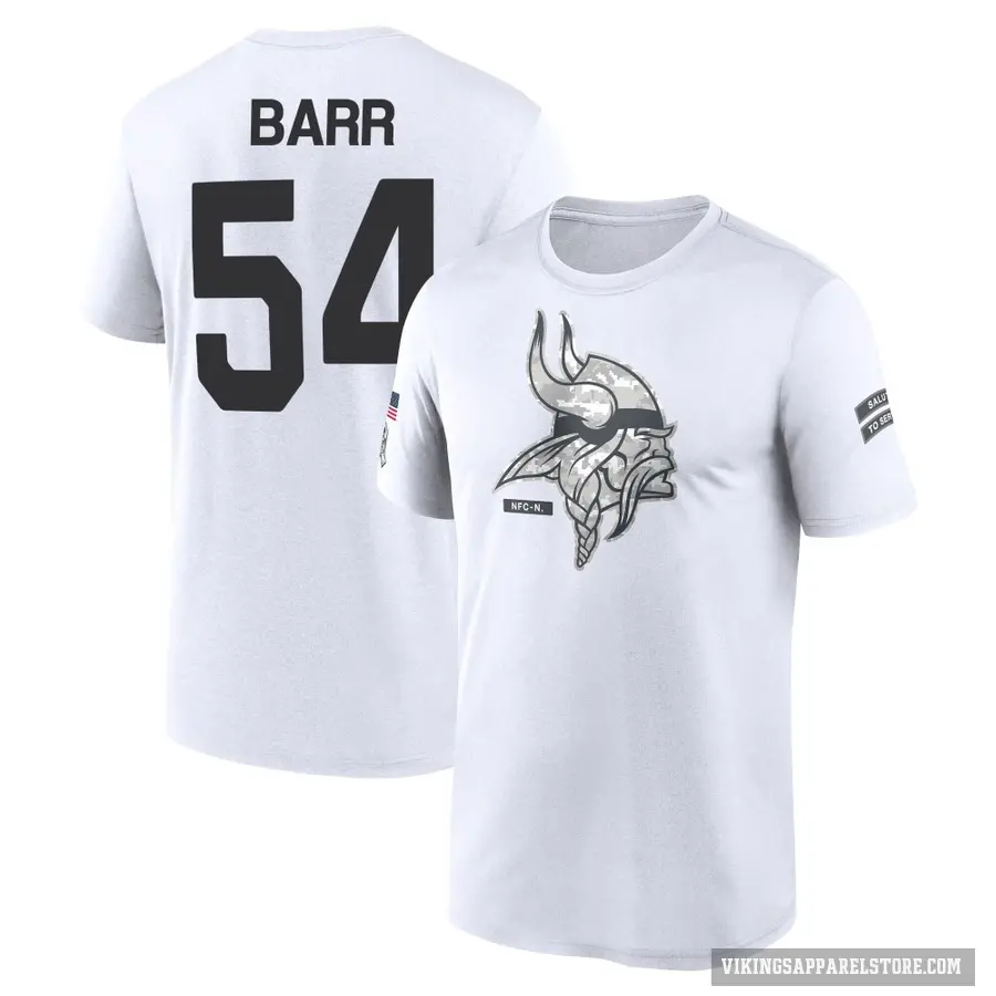 Youth ＃54 Anthony Barr Minnesota Vikings White 2024 Salute to Service Performance T-Shirt