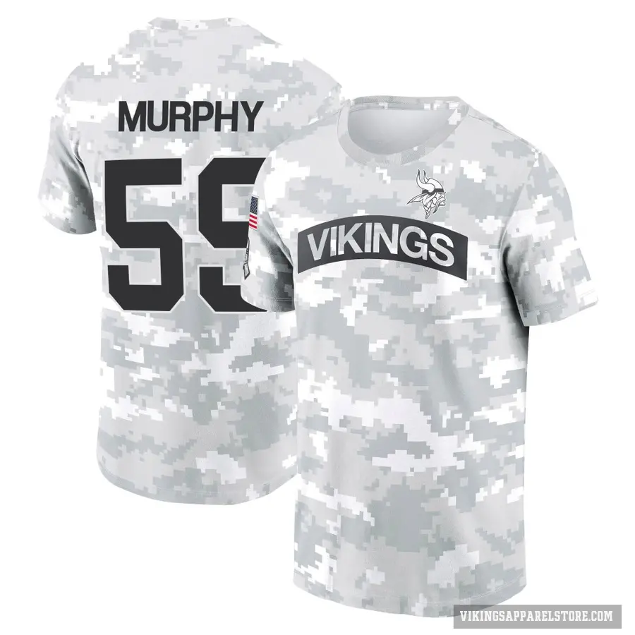 Youth ＃59 Gabriel Murphy Minnesota Vikings Camo Arctic 2024 Salute to Service Performance T-Shirt