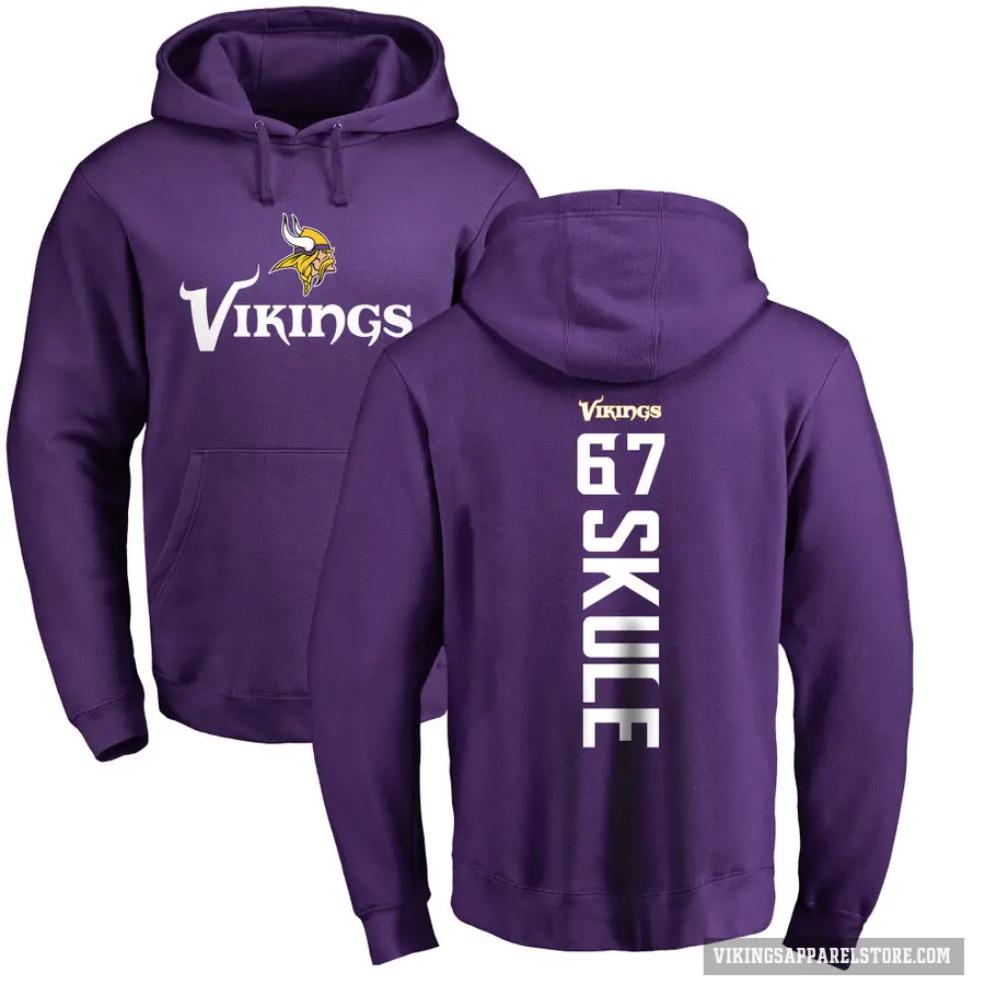 Youth ＃67 Justin Skule Minnesota Vikings Purple Pro Line Backer Pullover Hoodie
