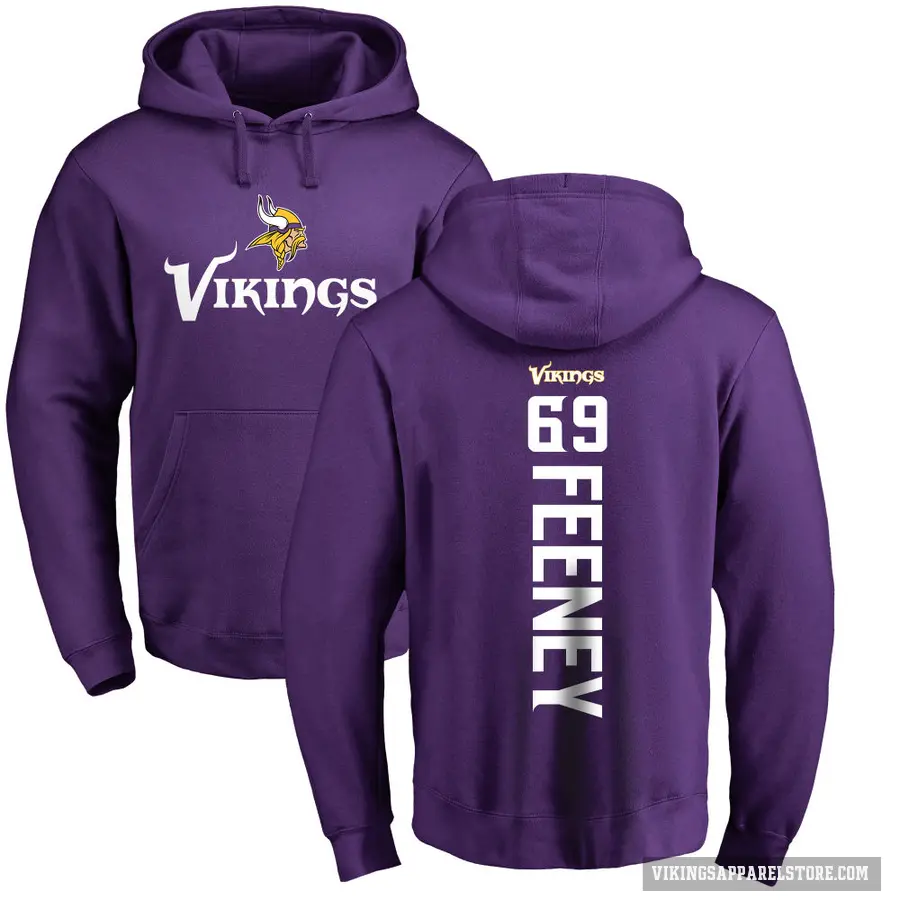 Youth ＃69 Dan Feeney Minnesota Vikings Purple Pro Line Backer Pullover Hoodie