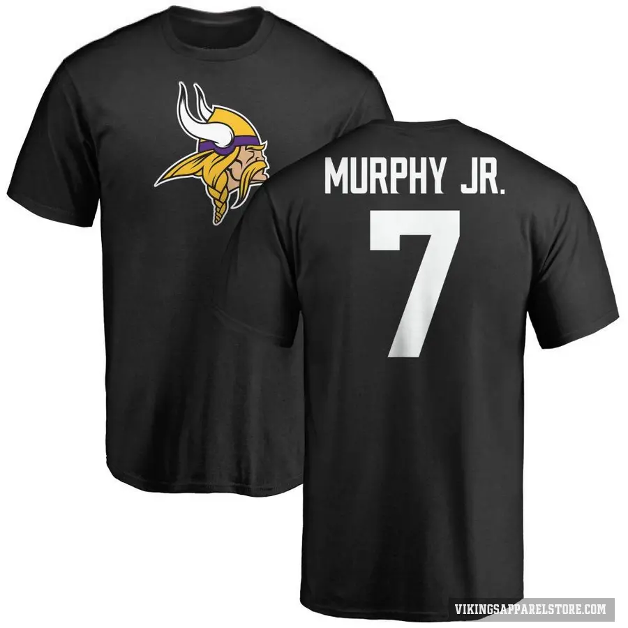Youth ＃7 Byron Murphy Jr. Minnesota Vikings Black Logo T-Shirt
