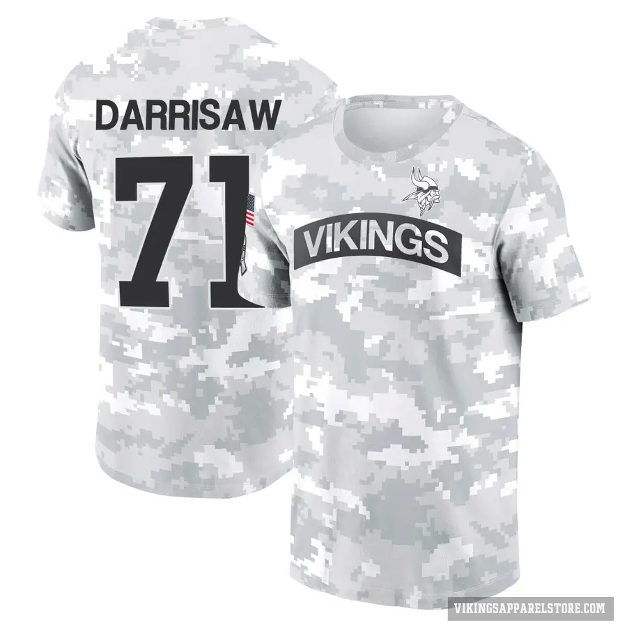 Youth ＃71 Christian Darrisaw Minnesota Vikings Camo Arctic 2024 Salute to Service Performance T-Shirt