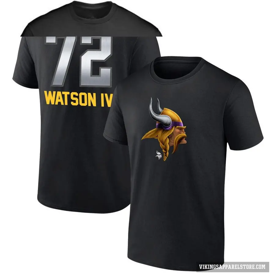 Youth ＃72 Leroy Watson IV Minnesota Vikings Black Midnight Mascot T-Shirt