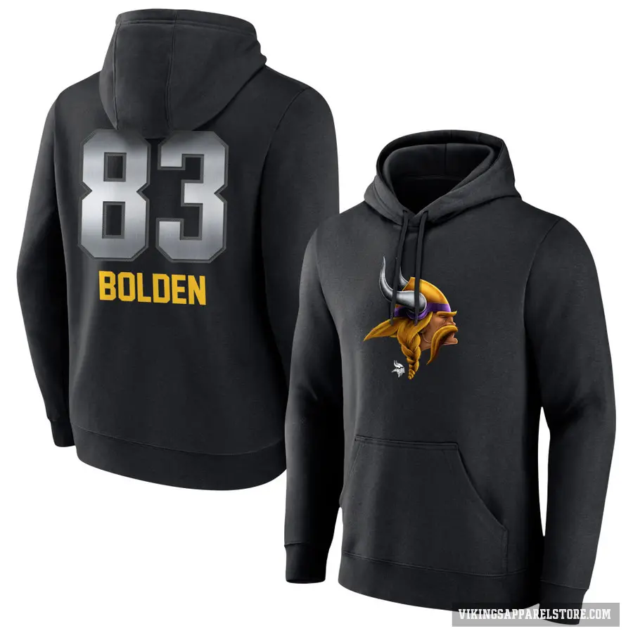 Youth ＃83 Silas Bolden Minnesota Vikings Black Midnight Mascot Pullover Hoodie