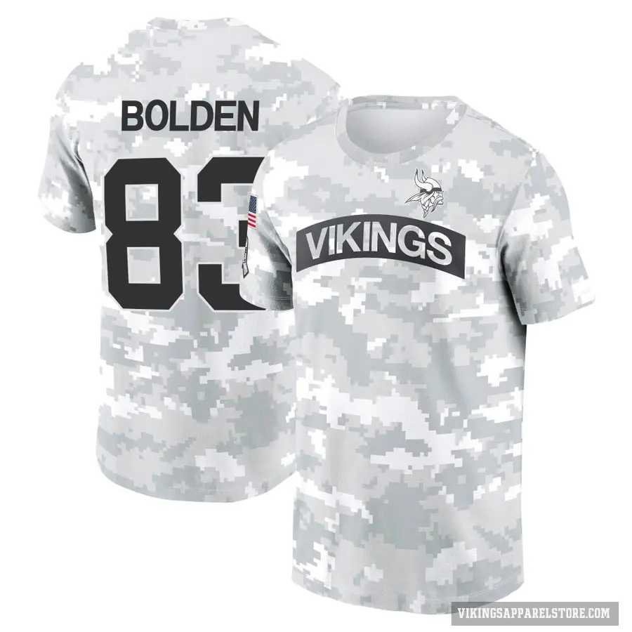 Youth ＃83 Silas Bolden Minnesota Vikings Camo Arctic 2024 Salute to Service Performance T-Shirt