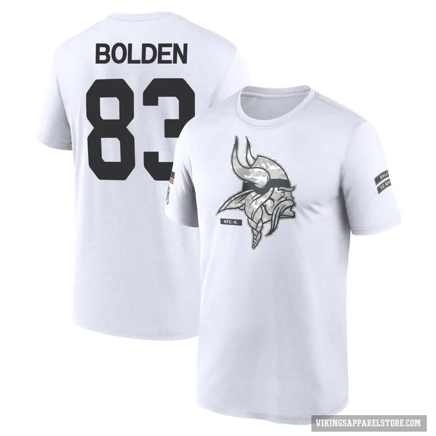 Youth ＃83 Silas Bolden Minnesota Vikings White 2024 Salute to Service Performance T-Shirt