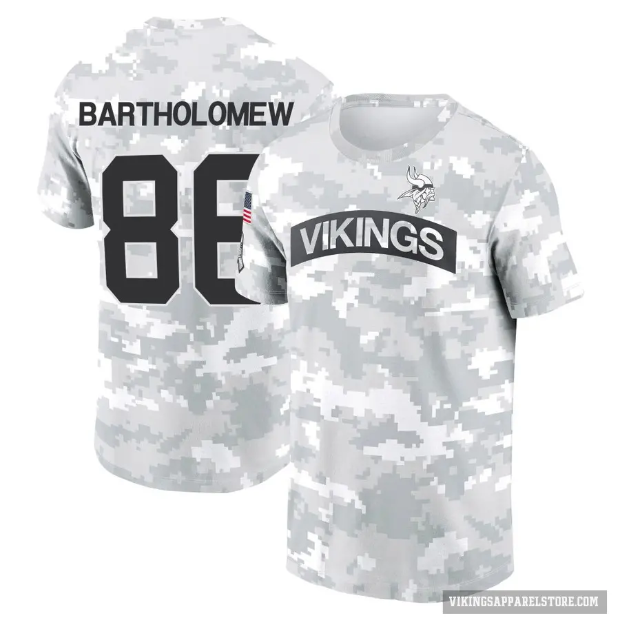 Youth ＃86 Gavin Bartholomew Minnesota Vikings Camo Arctic 2024 Salute to Service Performance T-Shirt