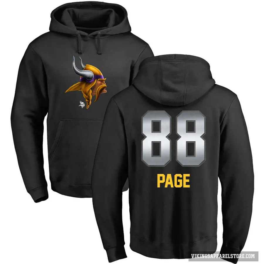 Youth ＃88 Alan Page Minnesota Vikings Black Midnight Mascot Pullover Hoodie