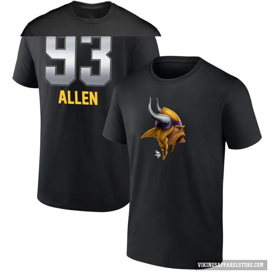 Youth ＃93 Jonathan Allen Minnesota Vikings Black Midnight Mascot T-Shirt